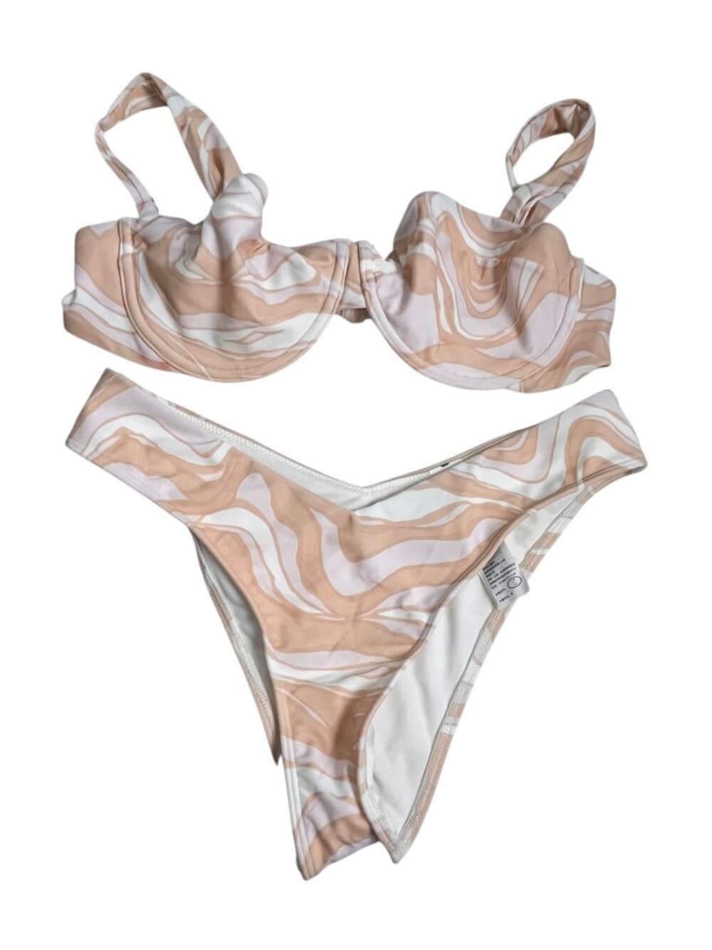 Abercrombie Blush Swirl Underwire Bikini Set Pink Floral Print Swim Small